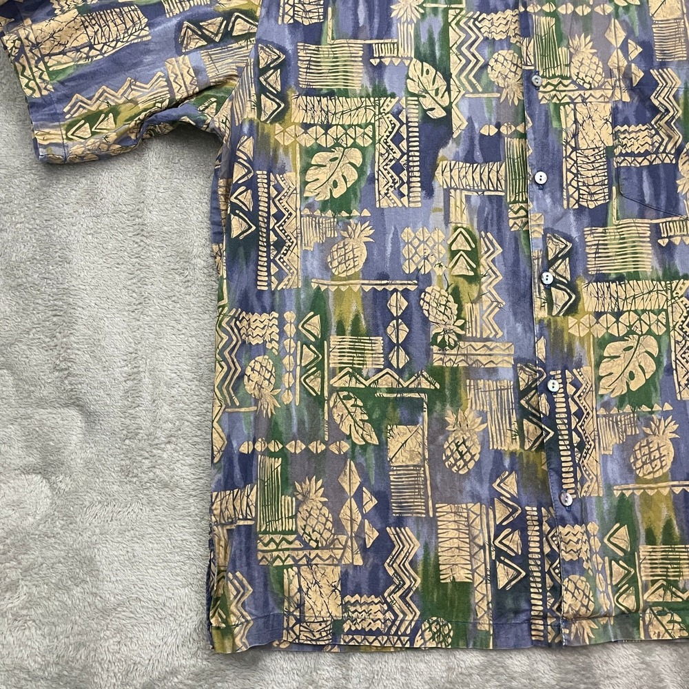 VTG Tori Richard Hawaiian Shirt‎ Mens XL Multicolor Tribal Aztec Cotton Lawn 80s - Picture 4 of 15